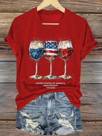 Women's 250th Anniversary Wine Glass Celebration Print T-shirt