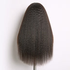 True Scalp Yaki Straight / Kinky Straight V Part Glueless Human Hair Wig Flexi-Fit Drawstring