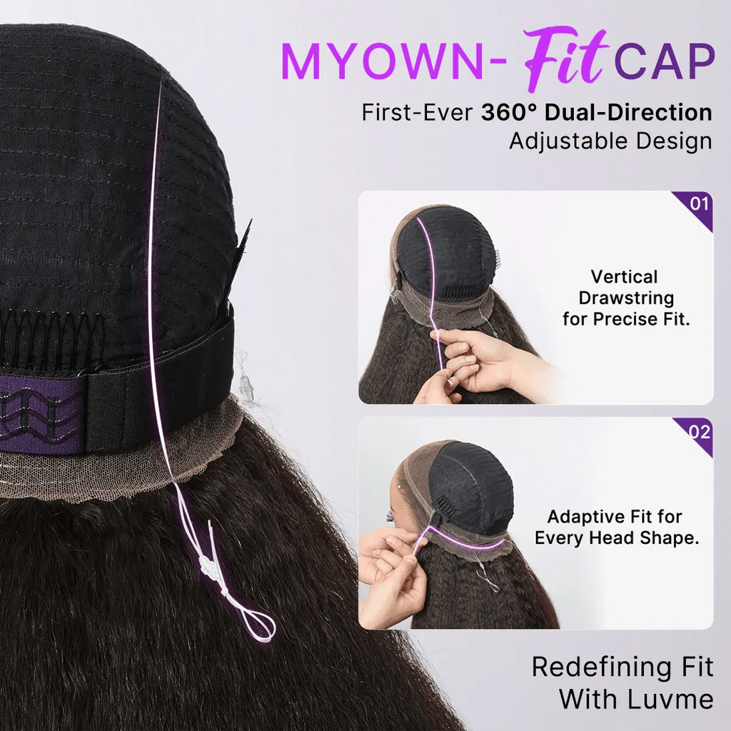 MyOwn-Fit™ 360 HD Lace Free Parting Water Wave Wig Flexi-Fit Invisi Drawstring Cap & Pre-Cut Lace