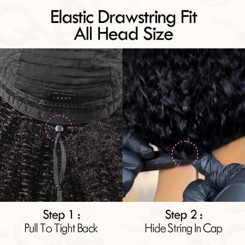 QVR Kinky Curly V Part Wigs Human Hair Beginner Friendly No Leave Out