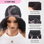 QVR Ombre Ash Blonde Short Cut Curly Wig Glueless Side Part Wig Beginner Friendly