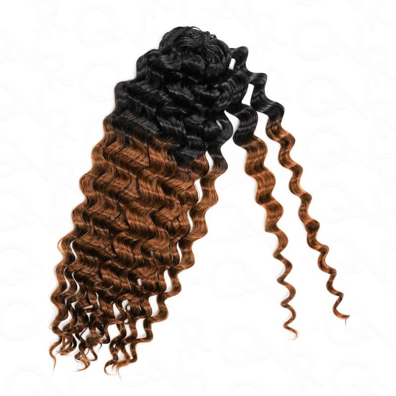QVR Premium Chinese Hair Water Wave Virgin Human Crochet Hair Ombre #T1B/30 Machine Made Feather Crochet Hairstyles