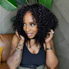 QVR Premium Chinese Hair Small Kinky Curly Virgin Human Crochet Hair Natural Black Machine Made Feather Crochet Hairstyles
