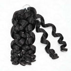 QVR Water Wave Crochet Hair Natural Black Machine Made Feather Human Hair Extension