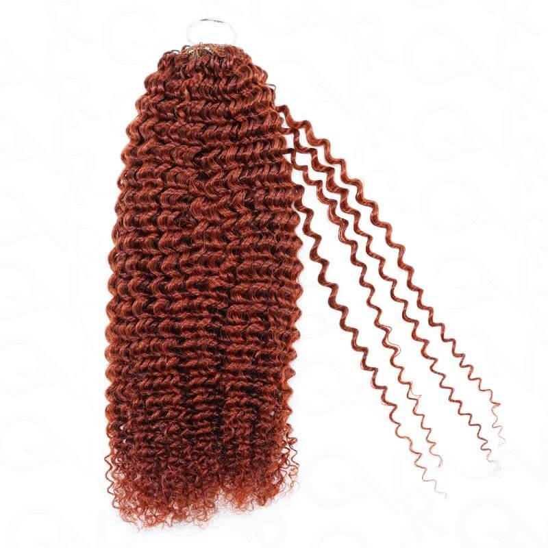QVR Soft Feather Crochet Hair 3 Packs Small Kinky Curly Machine Made Human Hair Extension