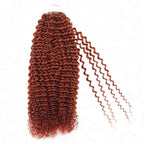 QVR Twist Curly Feather Crochet Human Hair Bright Brown #35D Machine Made Crochet Weave Hair Extensions