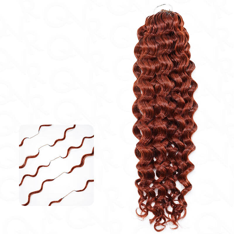 QVR Dark Brown #4 Crochet Hair Water Wave Machine Made Feather Human Hair Extension