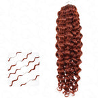 QVR Twist Curly Feather Crochet Human Hair Bright Brown #35D Machine Made Crochet Weave Hair Extensions