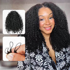 QVR Burmese Curly Crochet Hair Natural Black Machine Made Feather Crochet Human Hair Extension