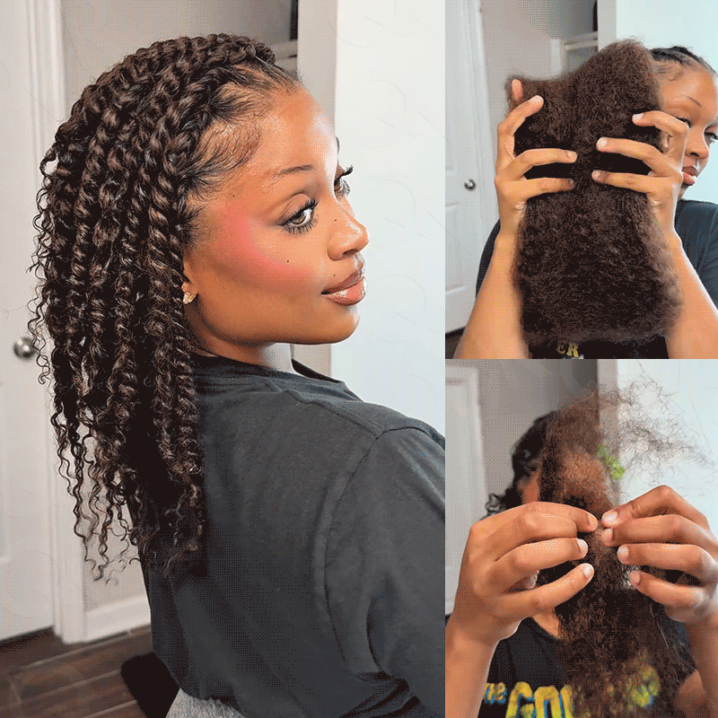 QVR Brazilian Remy Hair Afro kinky Bulk Human Hair For Braiding Dreadlock Hair