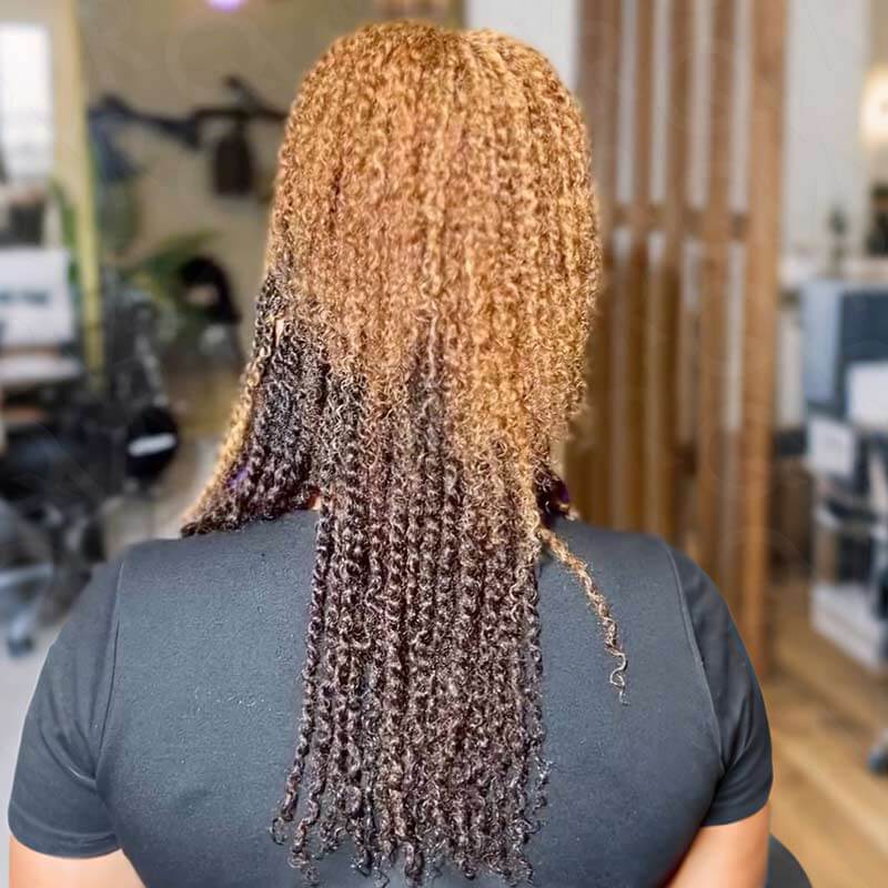 QVR 3 In 1 Afro Kinky Bulk Three Colors #4/30/27 Human Hair For Braiding Dreadlock Hair