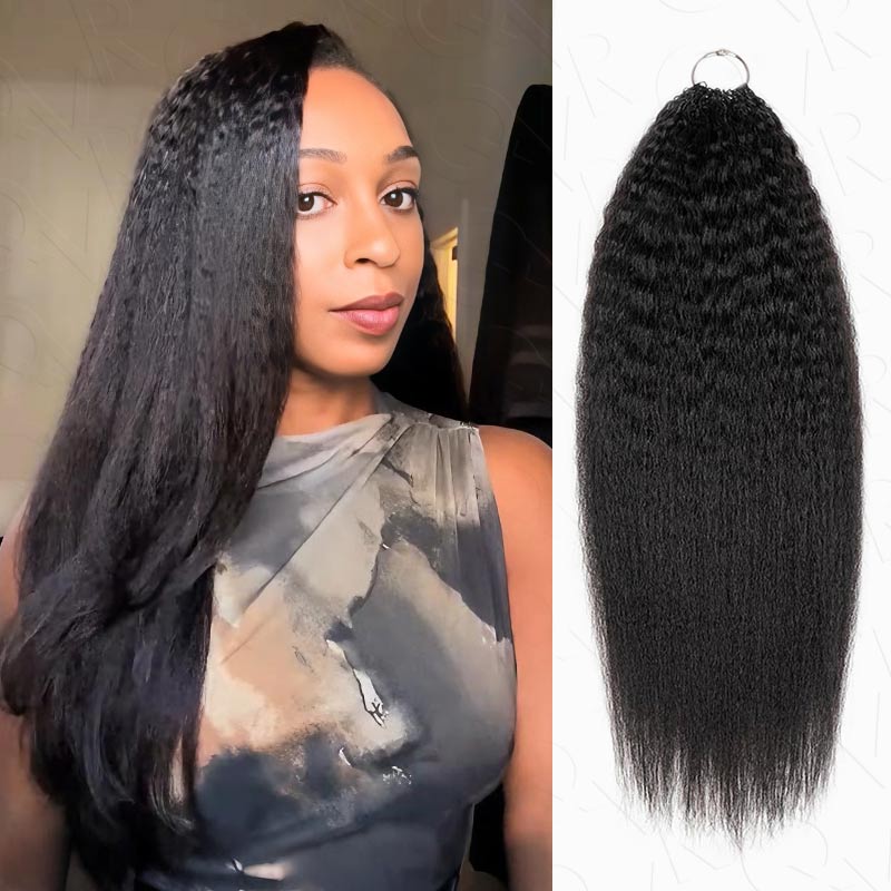 QVR Water Wave Crochet Hair Natural Black Machine Made Feather Human Hair Extension