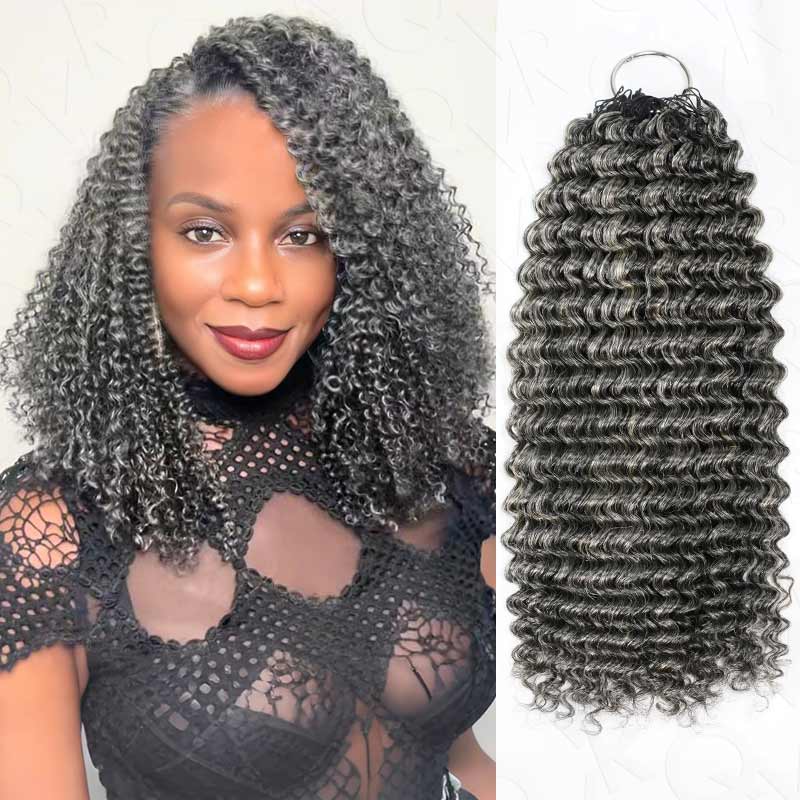 QVR Soft Feather Crochet Hair 3 Packs Small Kinky Curly Machine Made Human Hair Extension