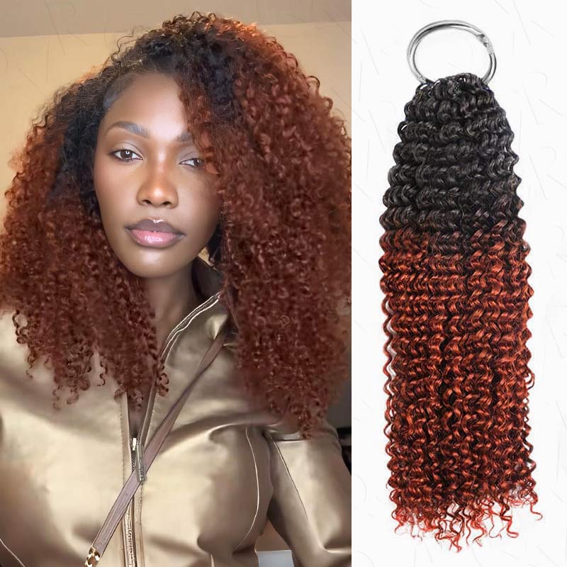 QVR Burmese Curly Feather Crochet Human Hair #T1B/350 Miracle Knots Machine Made Crochet Weave Hair Extensions