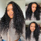 QVR Premium Chinese Hair Deep Wave Virgin Human Crochet Hair Natural Black Machine Made Feather Crochet Hairstyles