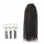 QVR Afro Kinky Curly Crochet Hair Machine Made Natural Black Feather Human Hair Extension