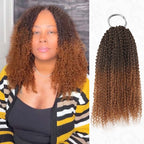 QVR Premium Chinese Hair Afro Kinky Curly Virgin Human Crochet Hair Ombre #T2/30 Machine Made Feather Crochet Hairstyles