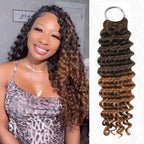 QVR Premium Chinese Hair Small Kinky Curly Virgin Human Crochet Hair Ombre #T2/30 Machine Made Feather Crochet Hairstyles