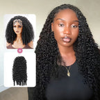 QVR Glueless Twist Curly Half Wig 250% Density Human Hair Wig Wear Go Flip Over Wig