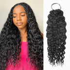 QVR Dark Brown #4 Crochet Hair Water Wave Machine Made Feather Human Hair Extension