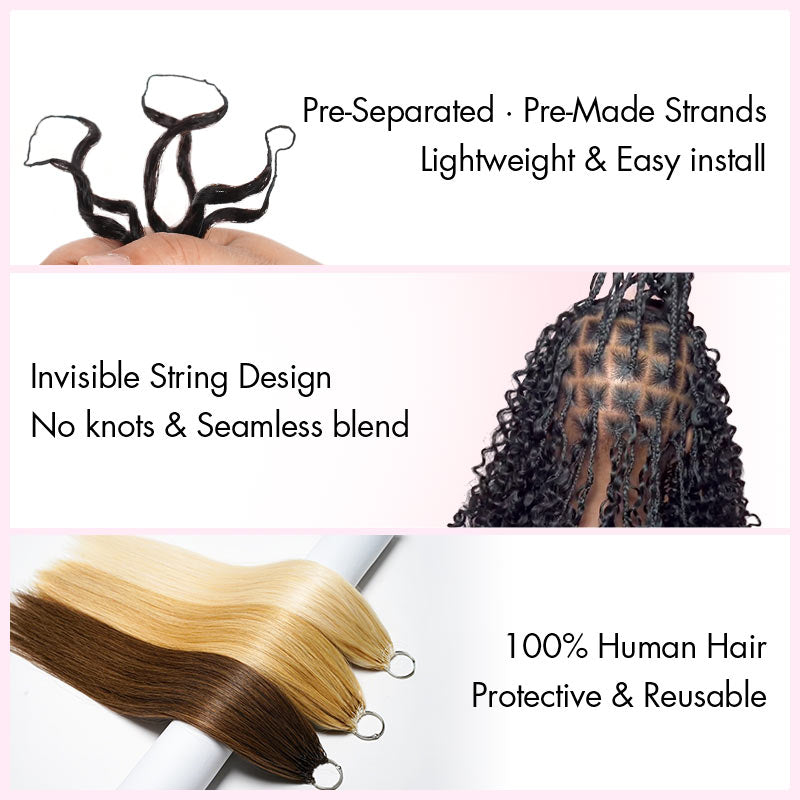 QVR Seamless Burmese Curly Feather Crochet Hair Highlight #P4/27 Machine Made Human Hair Extensions