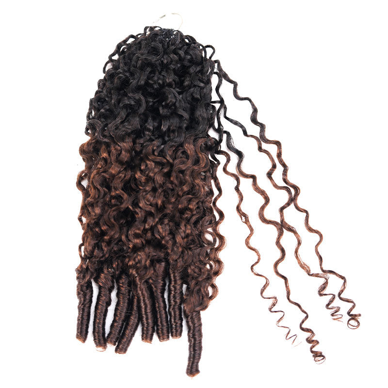 P3G5|Ombre #T1B/4 Burmese Curly Feather Crochet Human Hair