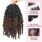 QVR Burmese Curly Feather Crochet Human Hair Ombre Brown #T1B/4 Machine Made Crochet Weave Hair Extensions