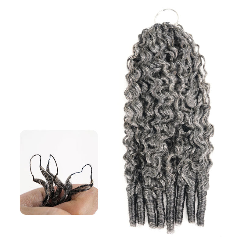 Member Sale|QVR Burmese Curly Feather Crochet Human Hair Salt Pepper Crochet Hair