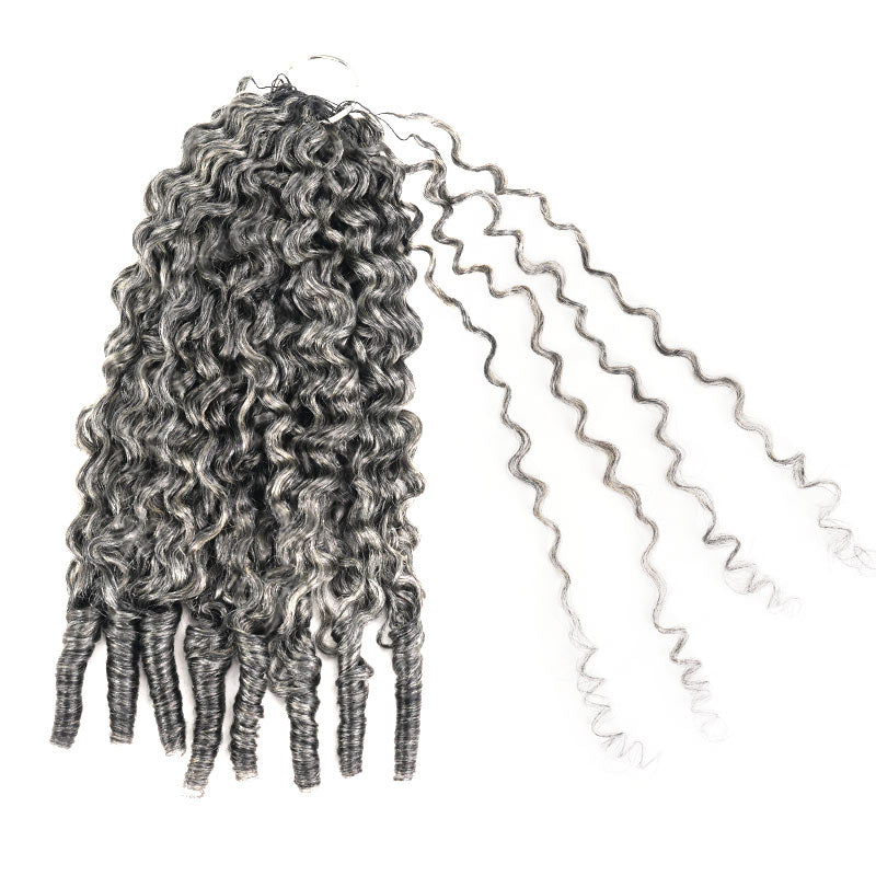 QVR Seamless Burmese Curly Feather Crochet Hair Highlight #P4/27 Machine Made Human Hair Extensions