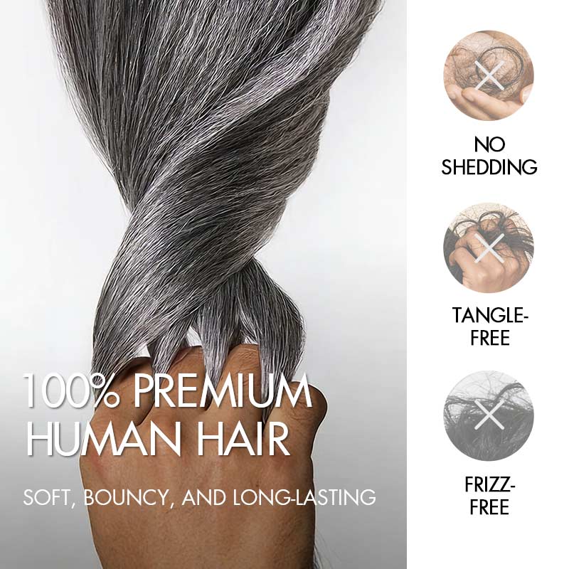 Member Sale|QVR Burmese Curly Feather Crochet Human Hair Salt Pepper Crochet Hair