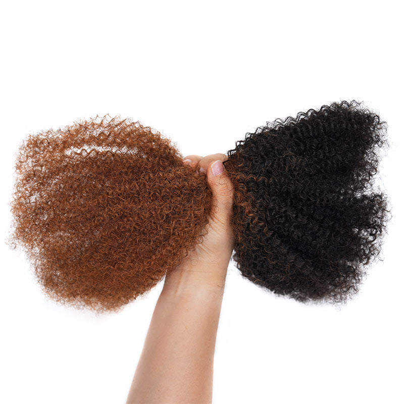 QVR Ombre Brown #T1B/30 Afro kinky Bulk Human Hair for Braiding & Twists