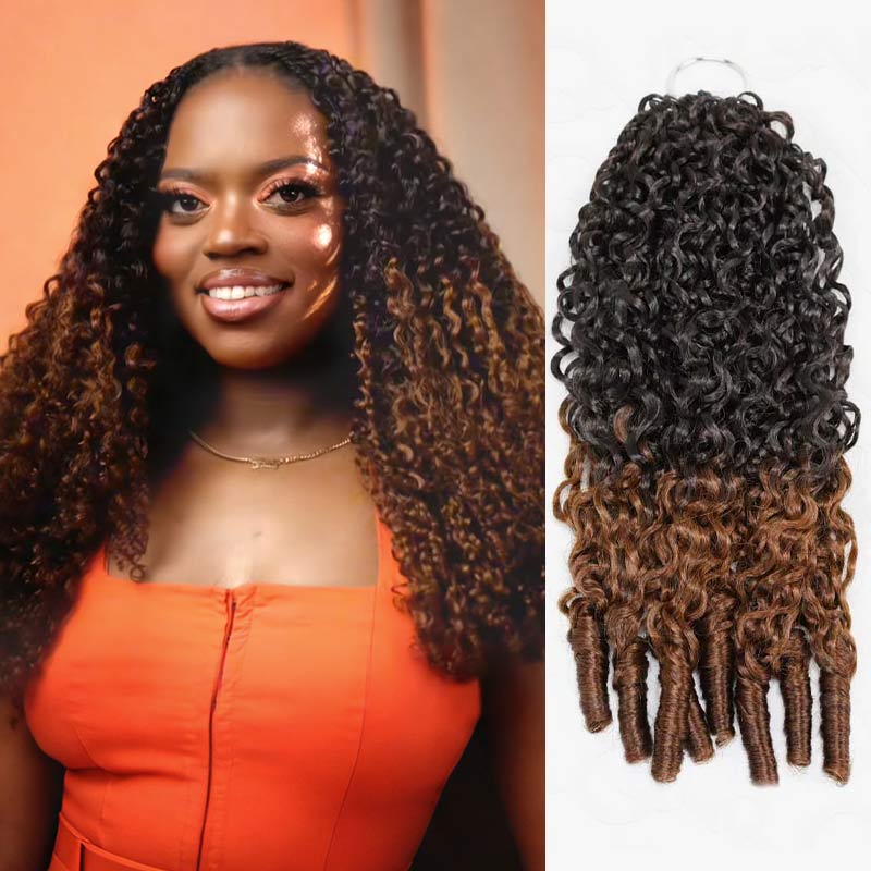 QVR #T2/30 Crochet Hair Small Kinky Curly Machine Made Feather Human Hair Extension