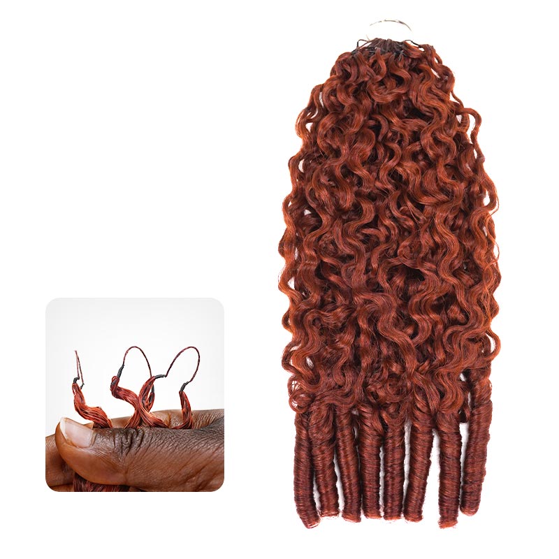 QVR Seamless Burmese Curly Feather Crochet Hair Highlight #P4/27 Machine Made Human Hair Extensions