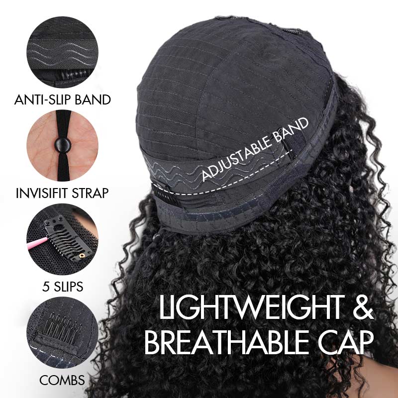 QVR Glueless Beginner Friendly V Part Wig Body Wave Human Hair Wigs No Sew In No Gel NO Leave Out