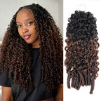 QVR Burmese Curly Feather Crochet Human Hair Salt&Pepper Machine Made Crochet Weave Hair Extensions