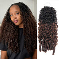 QVR Burmese Curly Feather Crochet Human Hair Ombre Brown #T1B/4 Machine Made Crochet Weave Hair Extensions
