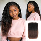 QVR Ombre Brown #T1B/4 Afro kinky Bulk Human Hair for Braiding & Twists