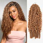 QVR Burmese Curly Feather Crochet Human Hair Highlight #P4/30 Miracle Knots Crochet Weave Hair Extensions