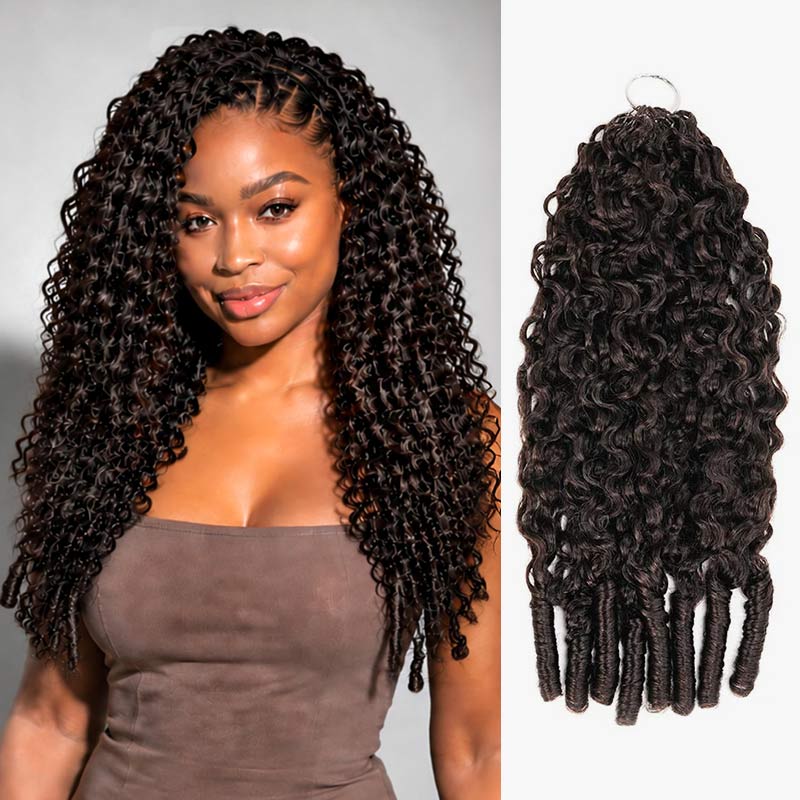 QVR Burmese Curly Feather Crochet Human Hair Highlight #P27/30 Miracle Knots Crochet Weave Hair Extensions