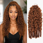 QVR Burmese Curly Feather Crochet Human Hair Highlight #P4/30 Miracle Knots Crochet Weave Hair Extensions