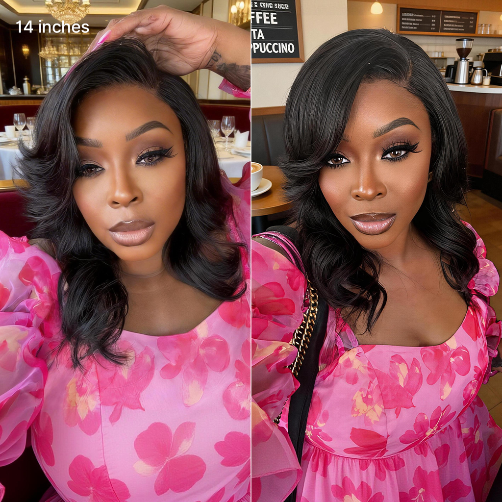 Effortlessly Chic Butterfly Cut Layered Wavy Glueless HD Minimalist Lace Short Wig