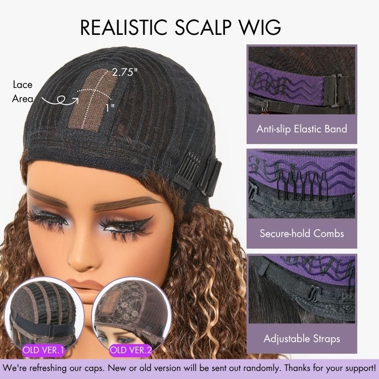 Breathable Cap Yaki Straight Ultra Natural Minimalist Lace Long Wig with Bangs