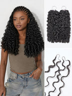 Readitress™ Pre-Separated Feather Crochet Human Hair for Miracle Knots Boho Braids | Deep Wave, Burmese Curly Protective Style (Free Gifts Included)  - US Only