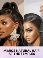 NatureMAX™ 200% Density Ombre Brown / Natural Black Loose Wave Glueless 13x6 HD Lace Front Shoulder Length Wig Pre-Cut Lace Flexi-Fit Drawstring Cap