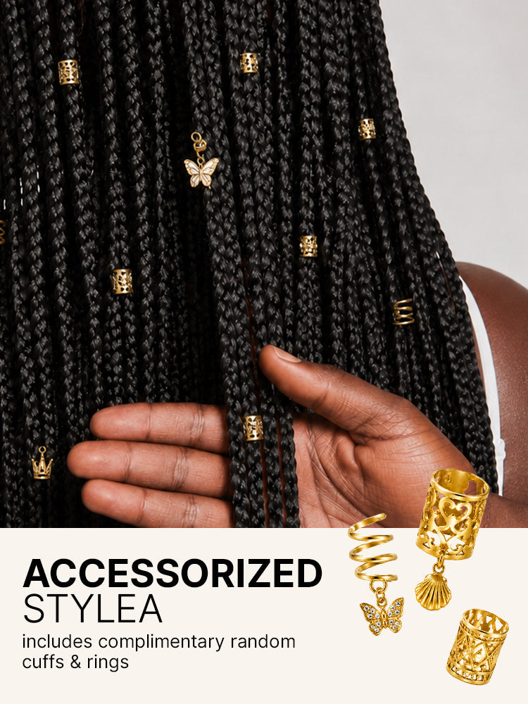 OwnScalp™ French Curl Knotless Boho Braids HD Full Lace Long Wig Flexi Fit Invisi Drawstring Cap - US Only