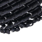 QVR Loose Deep Wave Feather Crochet Human Hair with Spring Curl Ends Machine Made Crochet Weave Hair Extensions