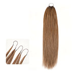 QVR Silk Straight Feather Crochet Human Hair Golden Blonde Color #24 Machine Made Crochet Weave Hair Extensions