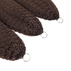 QVR Dark Brown Kinky Straight Feather Crochet Human Hair Miracle Knots Crochet Weave Hair Extensions