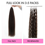 QVR Dark Brown Kinky Straight Feather Crochet Human Hair Miracle Knots Crochet Weave Hair Extensions