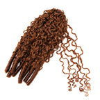 QVR Seamless Burmese Curly Feather Crochet Hair Highlight #P4/27 Machine Made Human Hair Extensions
